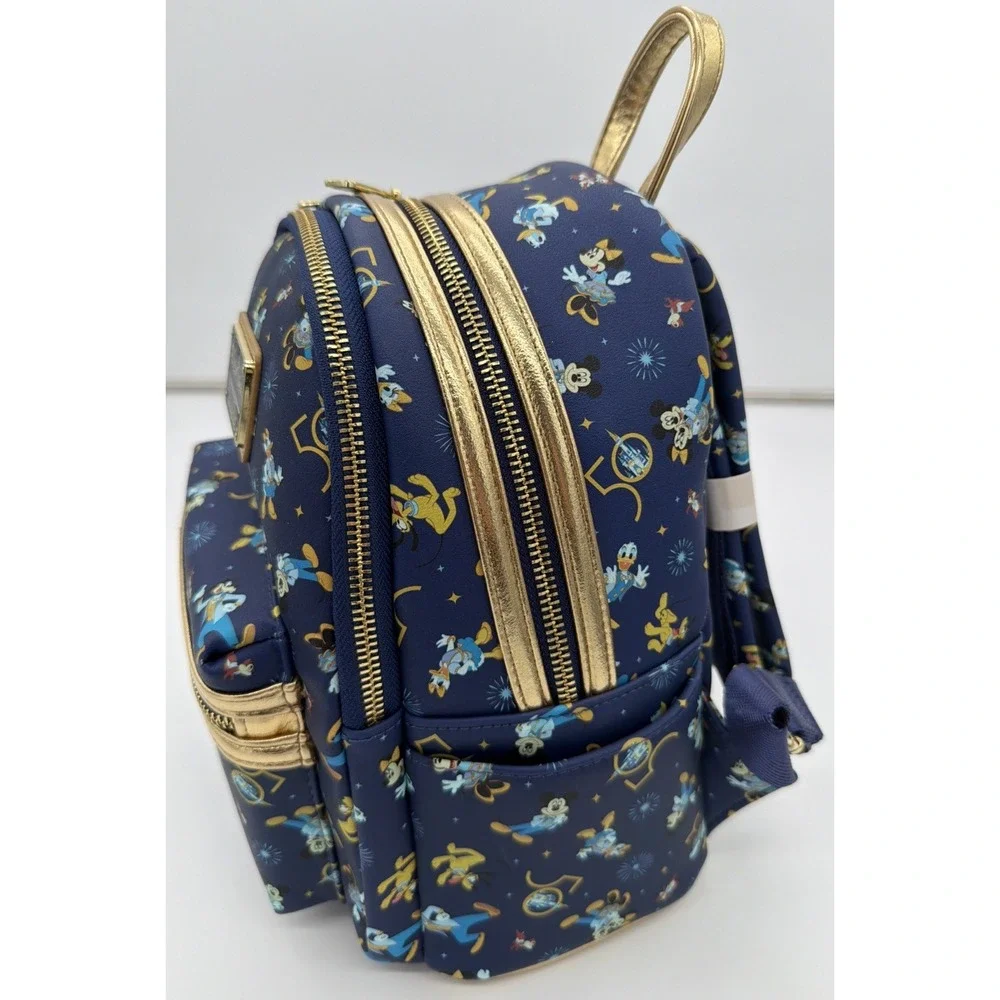 Disney Parks Walt Disney World 50th Anniversary Blue Loungefly Mini Backpack NWT - Picture 2 of 12